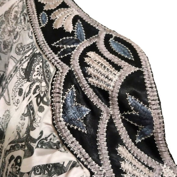 One World Gray Paisley Boho Dress Sz M - Picture 2 of 5